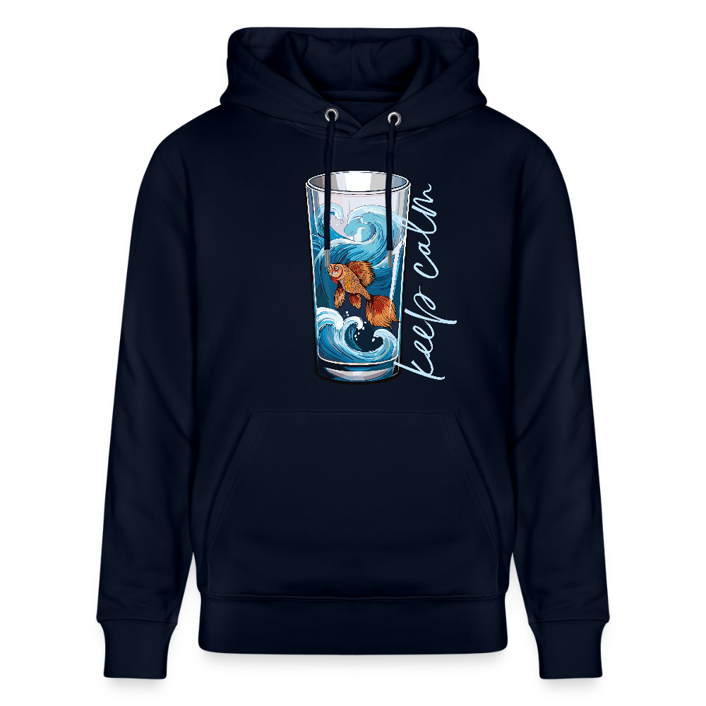 Unisex Bio-Hoodie mit KEEP CALM PRINT - Navy