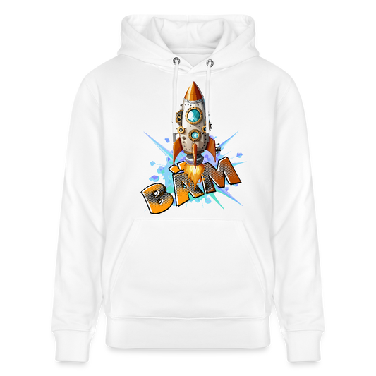 Unisex Hoodie mit RAKETE PRINT - Weiß