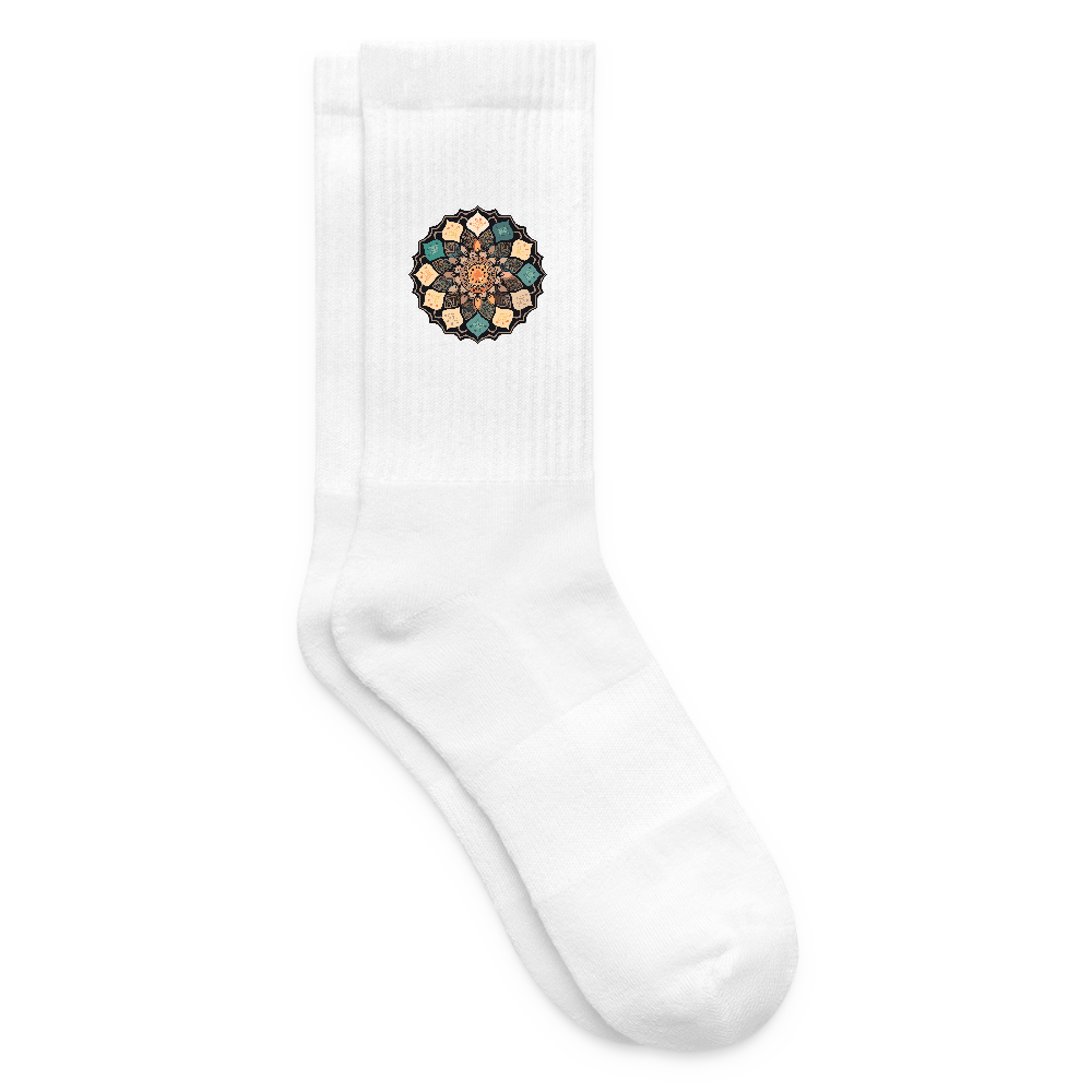 Tennissocken mit MANDALA Print - Weiß
