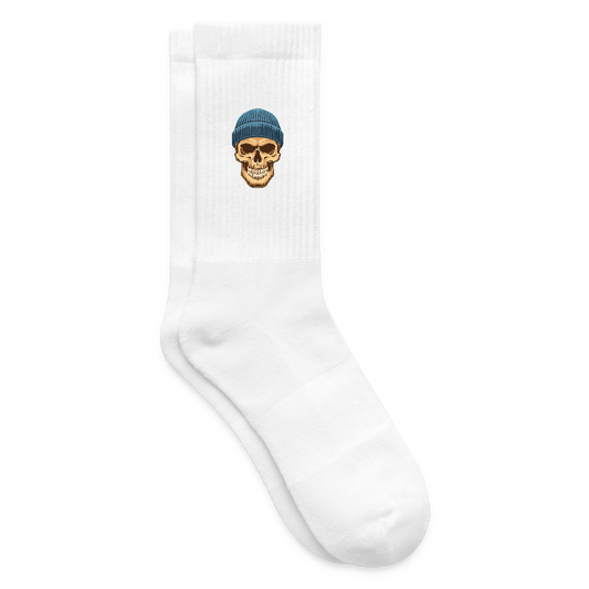 Tennissocken mit SNOWSKULL Print - Weiß