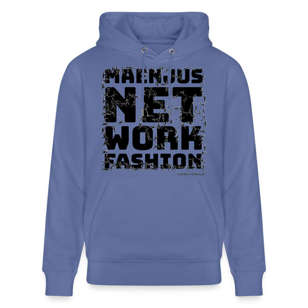 Unisex Bio-Hoodie mit MAENJUS NETWORK FASHION PRINT - Blau