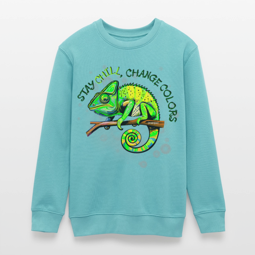 MNJS TEENS Bio Sweatshirt mit CAMAELEON PRINT - Pastelltürkis