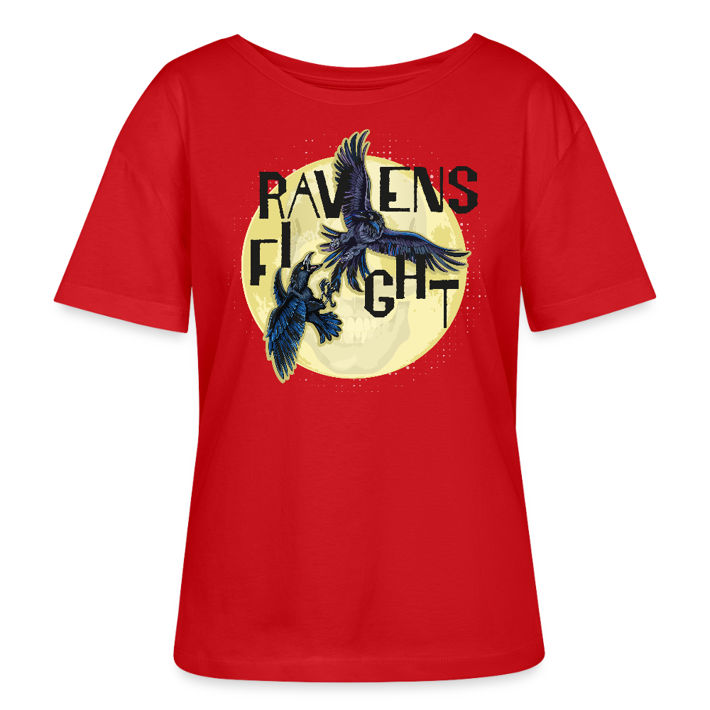Frauen T-Shirt mit RAVENS FIGHT PRINT - Rot
