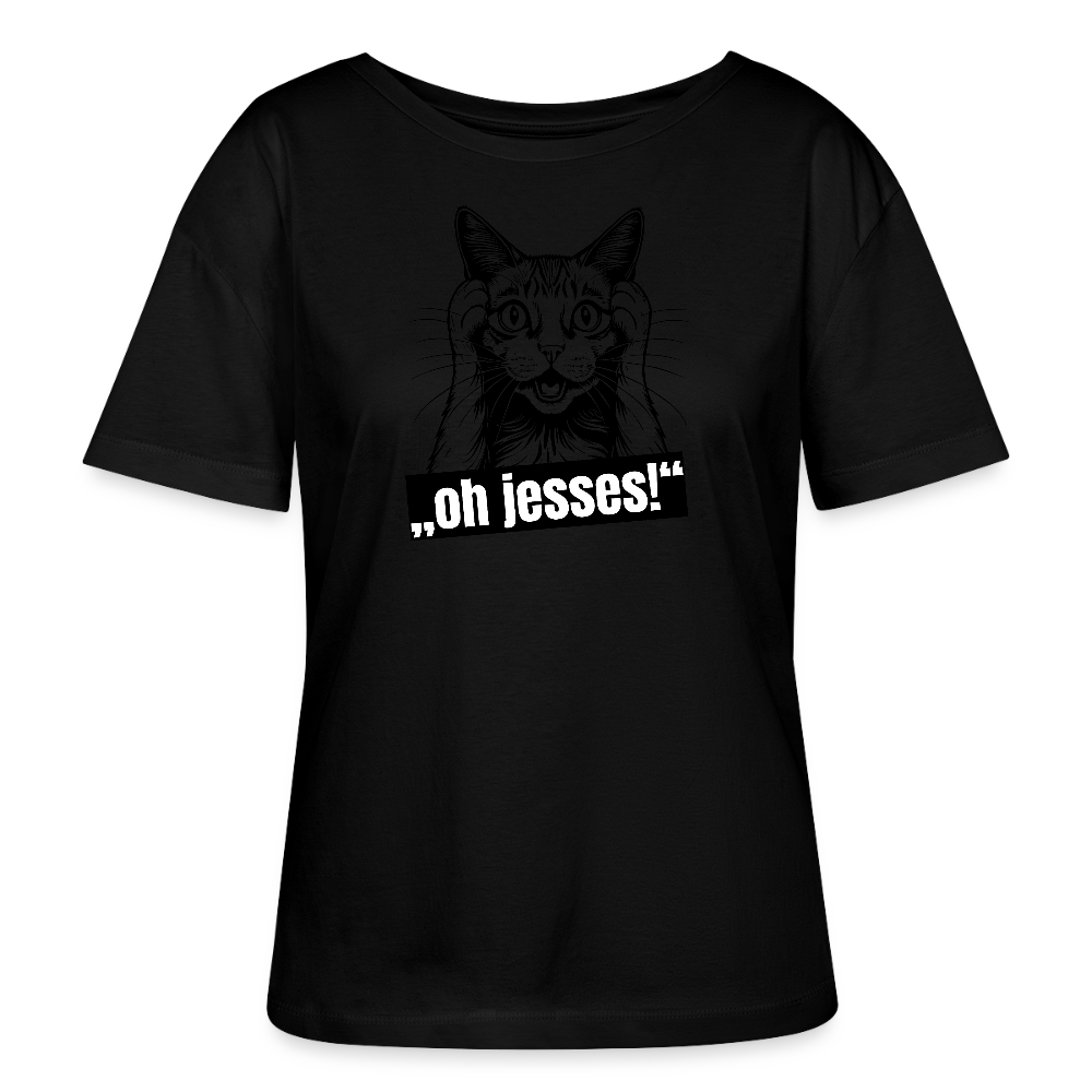 Frauen T-Shirt mit OH JESSES PRINT - Schwarz