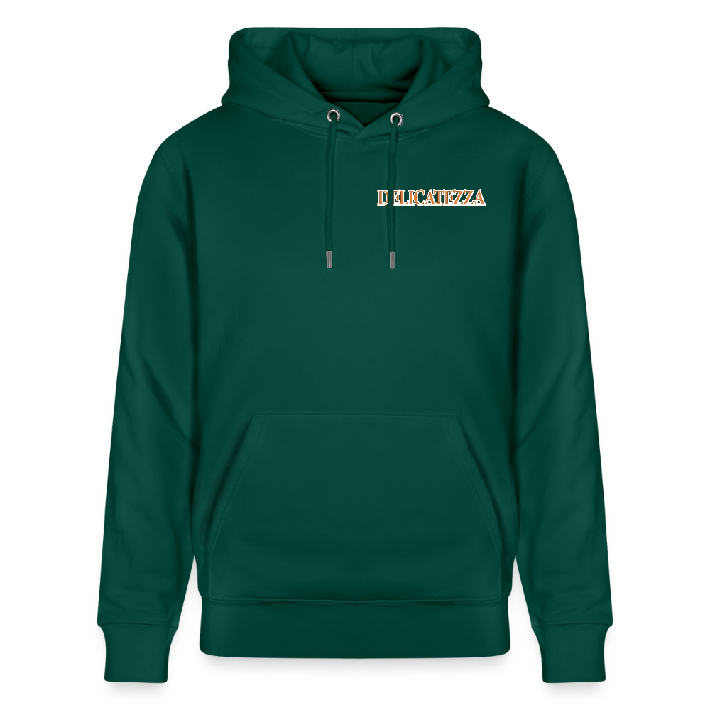 Unisex Hoodie mit DELICATEZZA SARDINE PRINT Vorder- und Rückseite - Forest