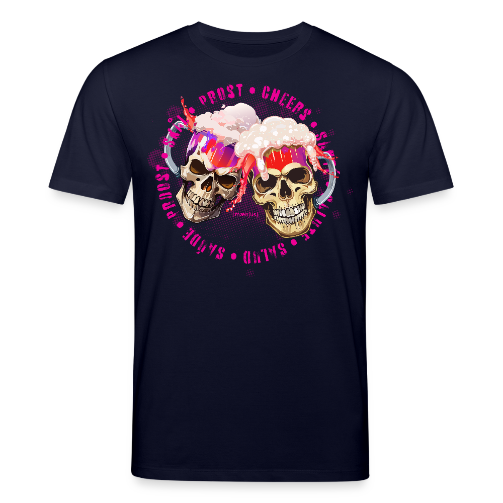Unisex Bio-T-Shirt mit OKTOBERFEST SKULL GIRL PRINT - Navy