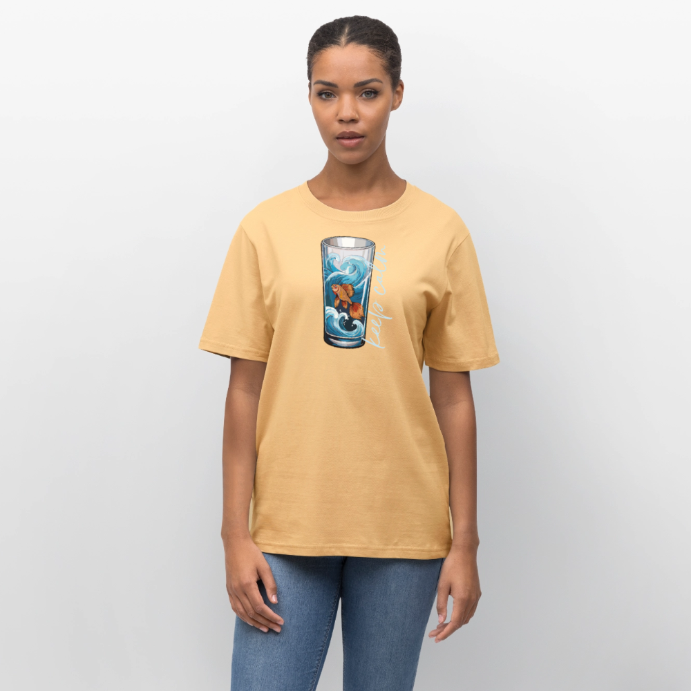 Unisex Bio-T-Shirt mit KEEP CALM PRINT - Hellgelb