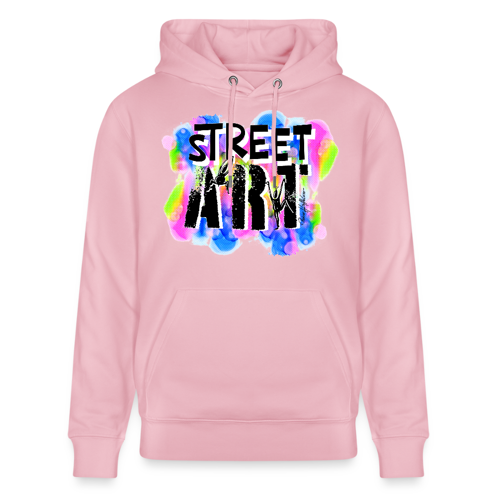 Unisex Bio-Hoodie mit STREET ART PRINT - Hellrosa
