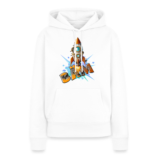 Frauen Premium Hoodie mit RAKETE PRINT - Weiß