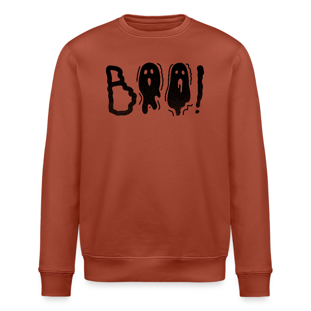 Unisex Bio-Sweatshirt mit BOO! PRINT - Terrakotta