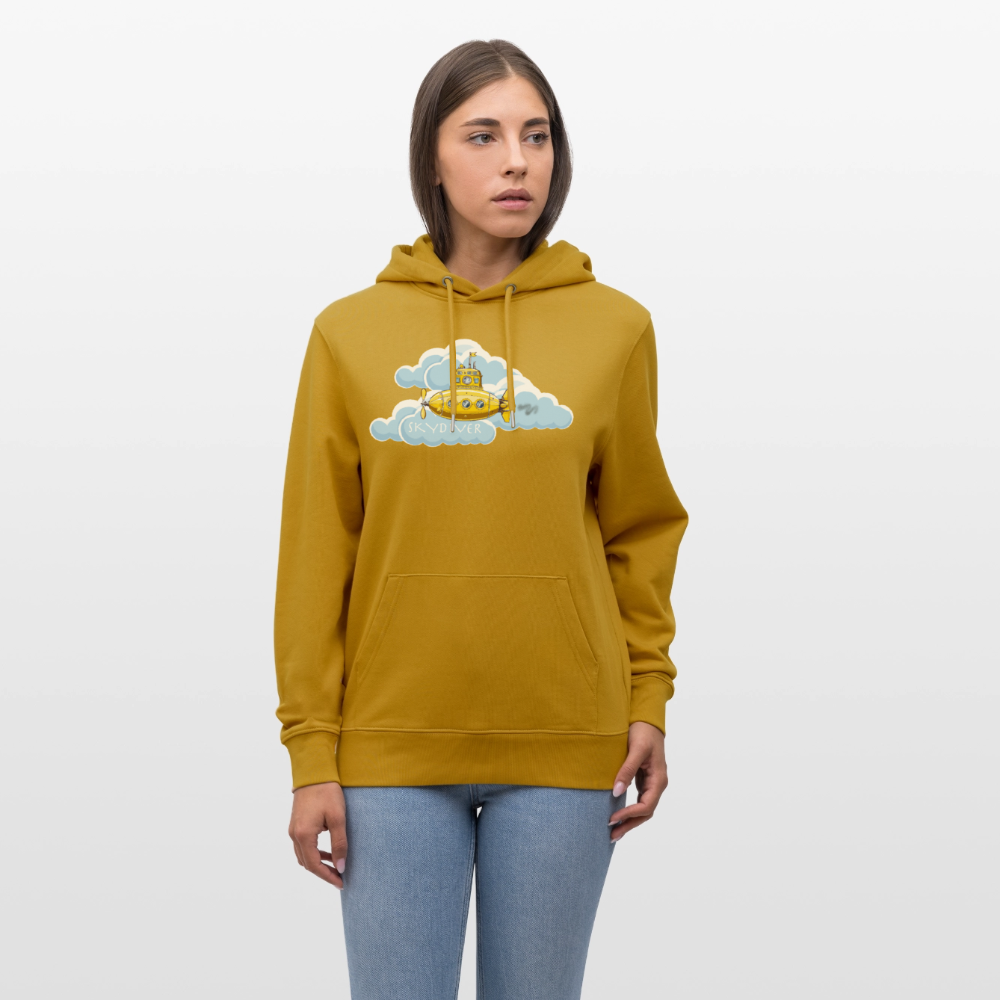 Unisex Bio-Hoodie mit SKYDIVER PRINT - Ocker
