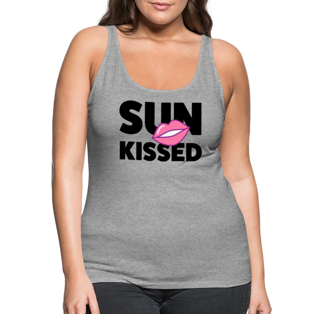 Frauen Premium Tank Top mit SUN KISSED PRINT - Grau meliert