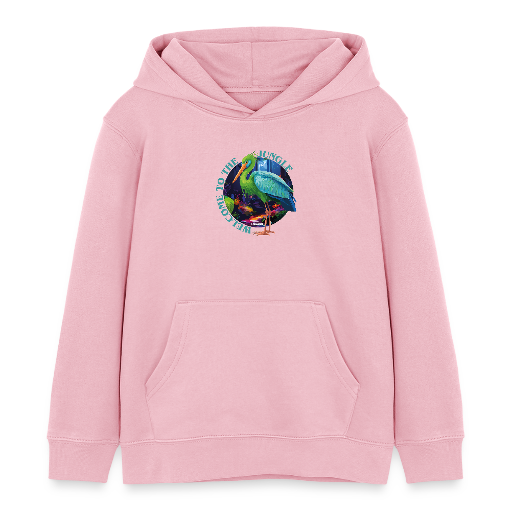 MNJS KIDS Bio-Hoodie mit WELCOME TO THE JUNGLE PRINT - Hellrosa
