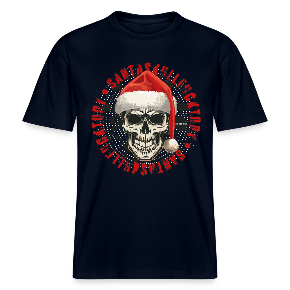 Unisex Bio-T-Shirt mit SANTASKULL FUCKTORY PRINT - Navy
