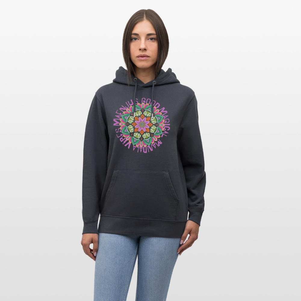 Unisex Bio-Hoodie mit MANDALA VIBES PRINT - Indigoblau