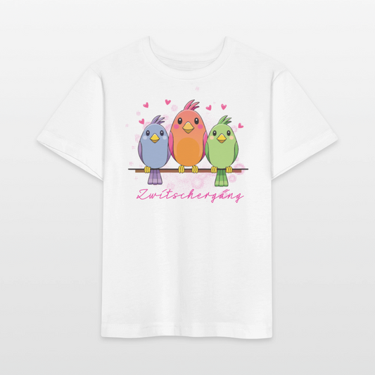 Kinder T-Shirt MINI mit Zwitschergäng Print - Weiß