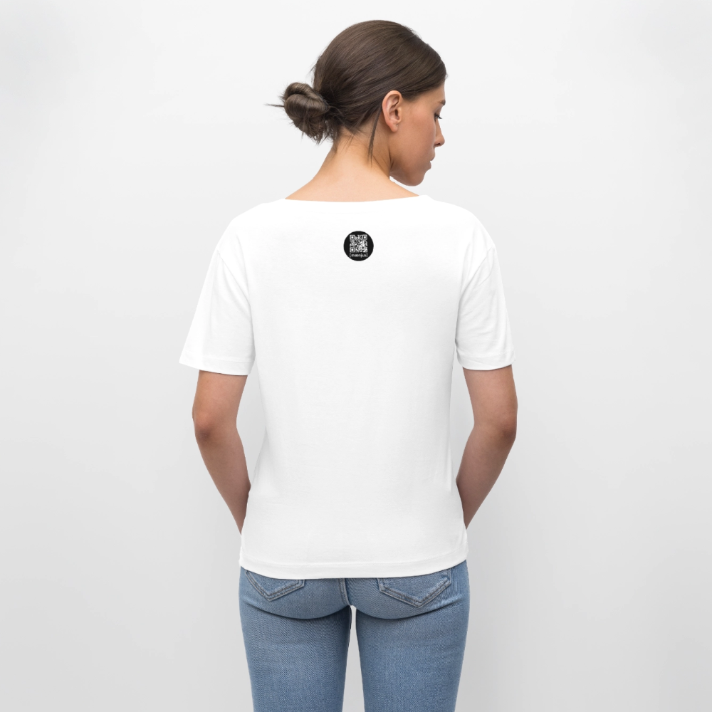 Relaxed Rundhals Frauen Bio-T-Shirt mit KEEP CALM PRINT - Weiß