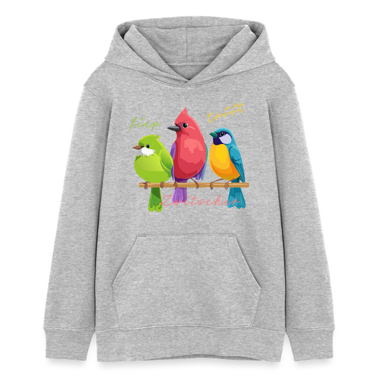 MNJS TEENS Bio-Hoodie mit ZWITSCHERGÄNG PRINT - Grau meliert