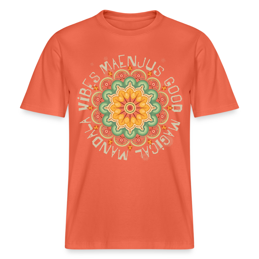 Unisex Bio-T-Shirt mit MANDALA VIBES PRINT - Hellrot