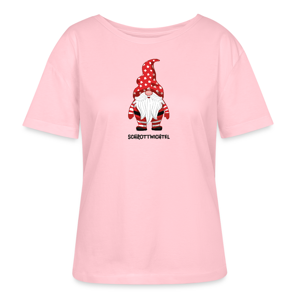 Rundhals Frauen Bio-T-Shirt mit SCHROTTWICHTEL PRINT - Hellrosa