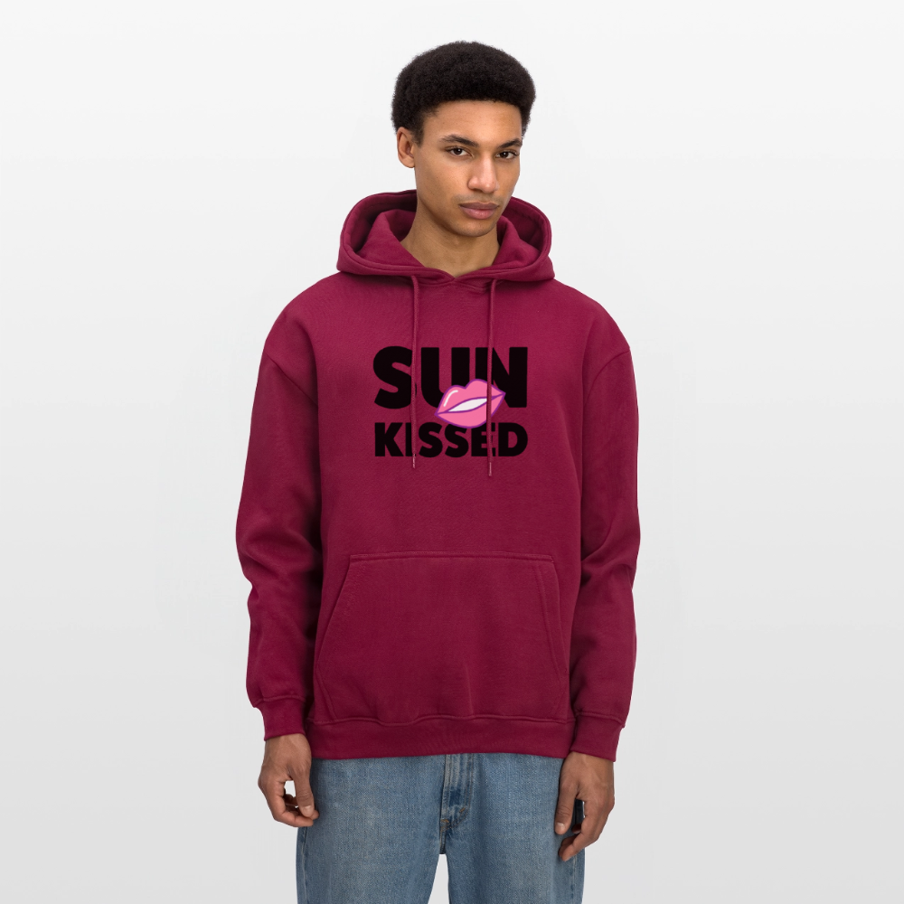 Oversized Unisex Hoodie mit SUN KISSED PRINT - Burgunderrot