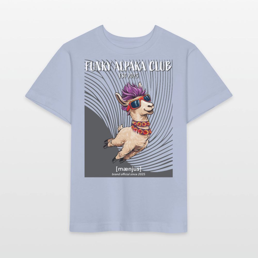 MNJS KIDS Bio T-Shirt mit FUNKY ALPAKA CLUB PRINT - Lavendel-Violett