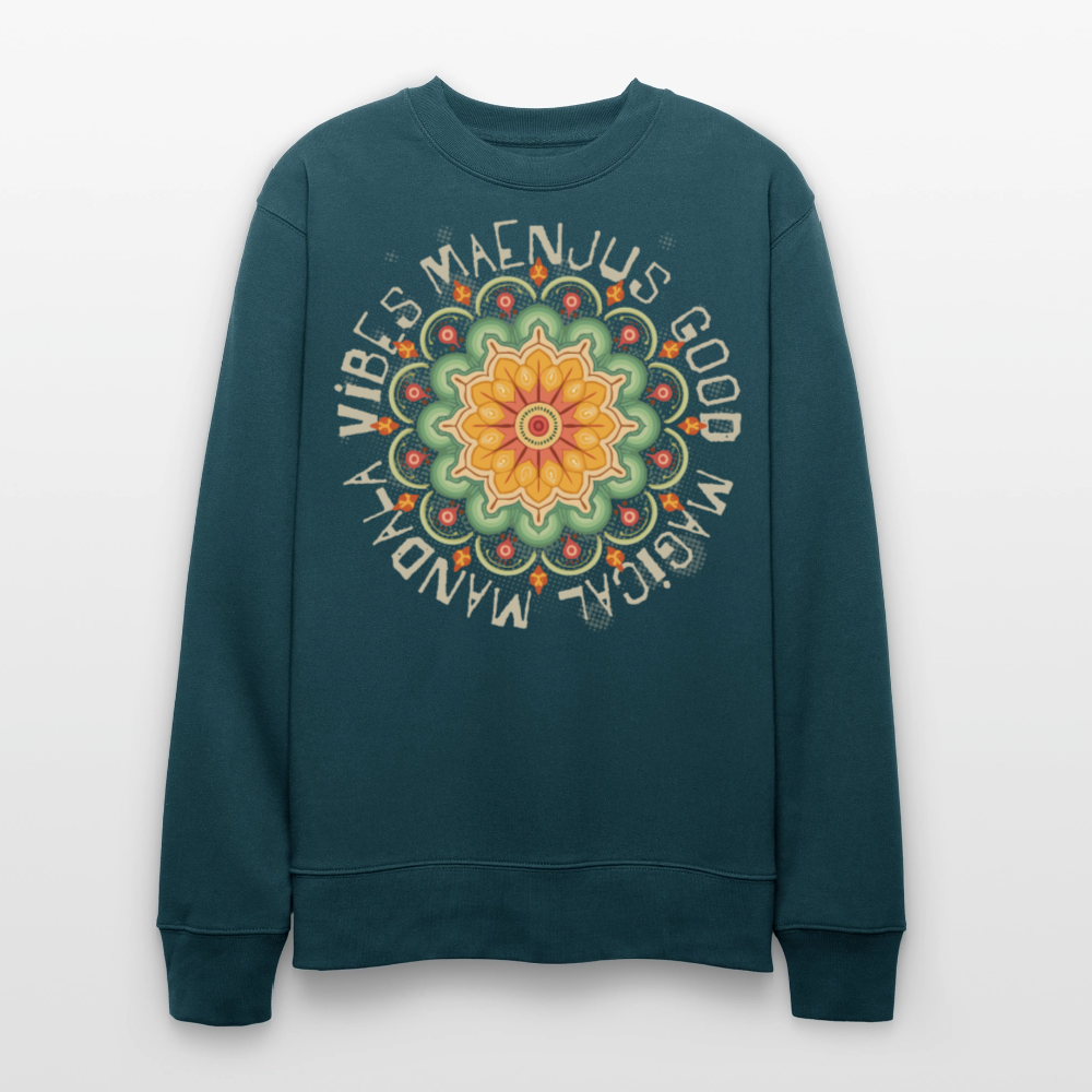 Unisex Bio-Sweatshirt mit MANDALA VIBES PRINT - Dunkles Petrol