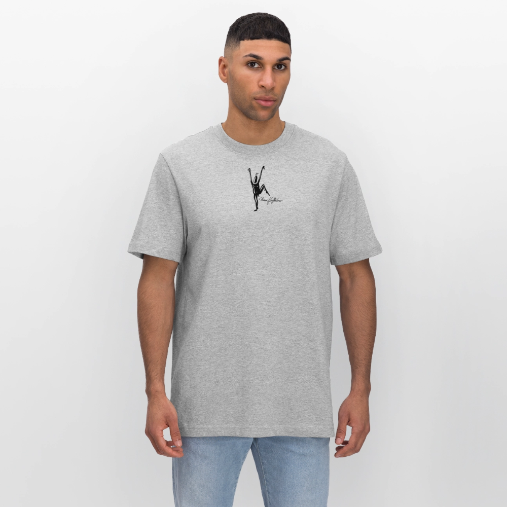 Unisex Bio-T-Shirt mit TUSCHEMÄNNCHEN PRINT - Grau meliert