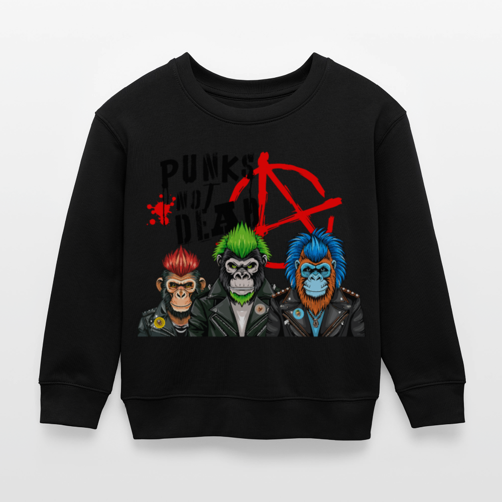 MNJS KIDS Mini Changer Bio Sweatshirt mit PUNKS NOT DEAD PRINT - Schwarz