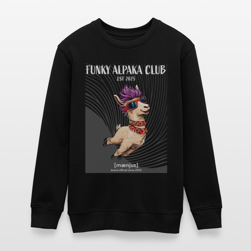 MNJS TEENS Bio Sweatshirt mit FUNKY ALPAKA CLUB PRINT - Schwarz