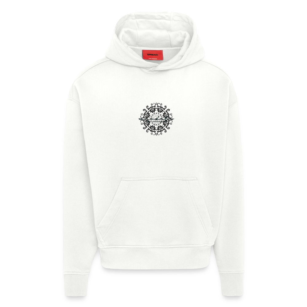 Heavyweight Oversized Organic Hoodie Made in EU mit Mandala Vibes Print - OFF WHITE