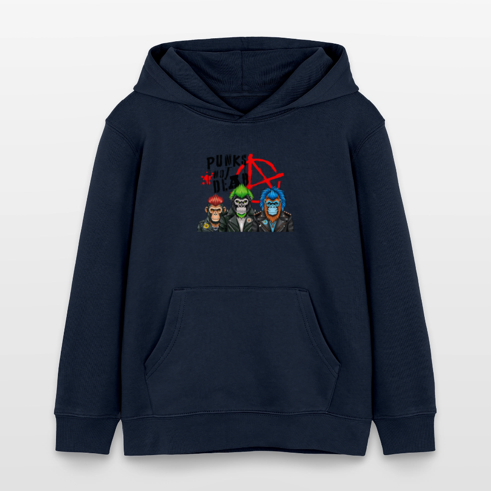 MNJS KIDS Bio-Hoodie mit PUNKS NOT DEAD PRINT - Navy