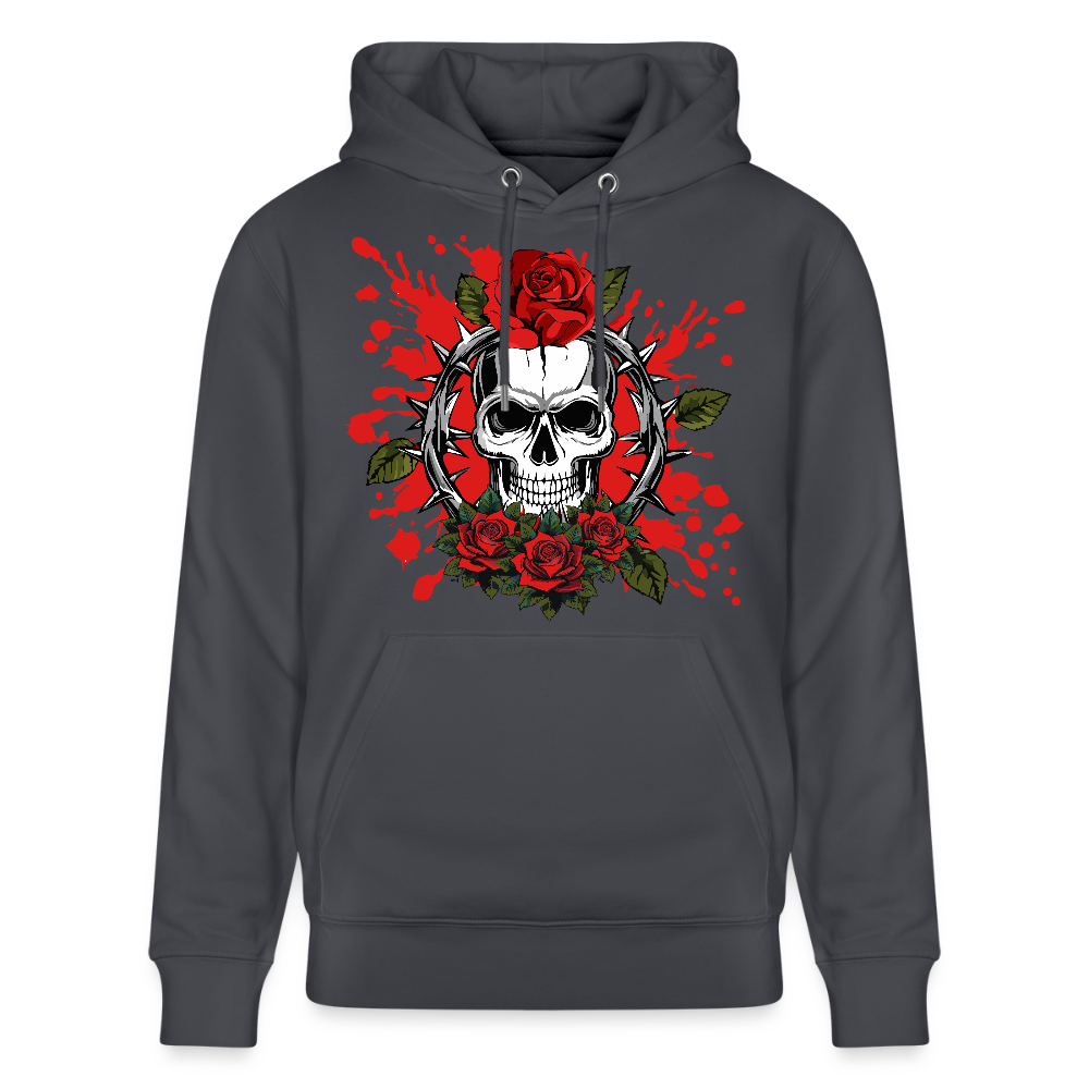 Unisex Hoodie mit ROSENSKULL PRINT - Indigoblau