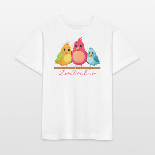 Kinder T-Shirt MINI mit Zwitschergäng Print - Weiß