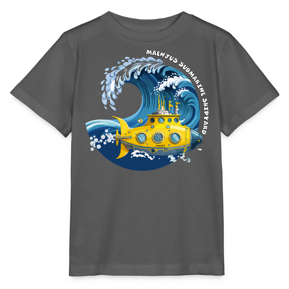 MNJS KIDS Bio T-Shirt mit SUBMARINE SHIPYARD PRINT - Anthrazit