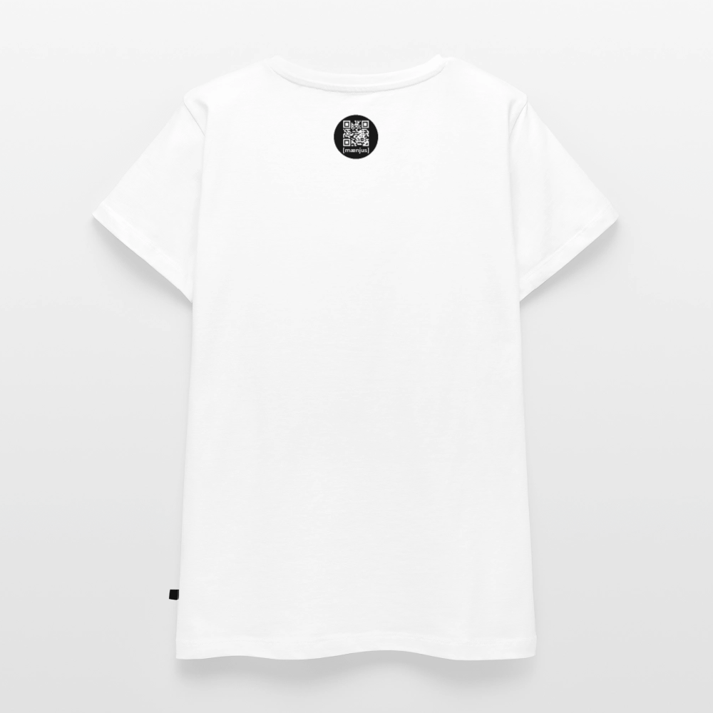 Frauen Bio-T-Shirt mit V-Ausschnitt mit KEEP CALM PRINT - Weiß