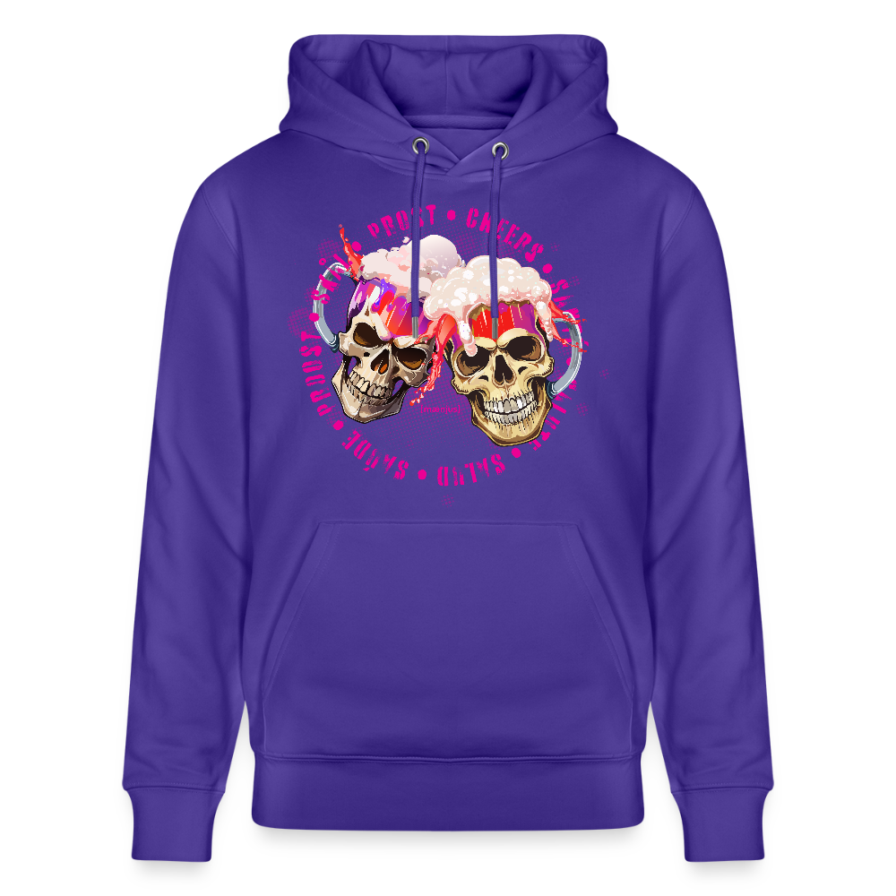Unisex Bio-Hoodie mit OKTOBERFEST SKULL GIRL PRINT - Purple Love 