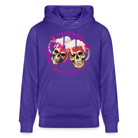 Unisex Bio-Hoodie mit OKTOBERFEST SKULL GIRL PRINT - Purple Love 