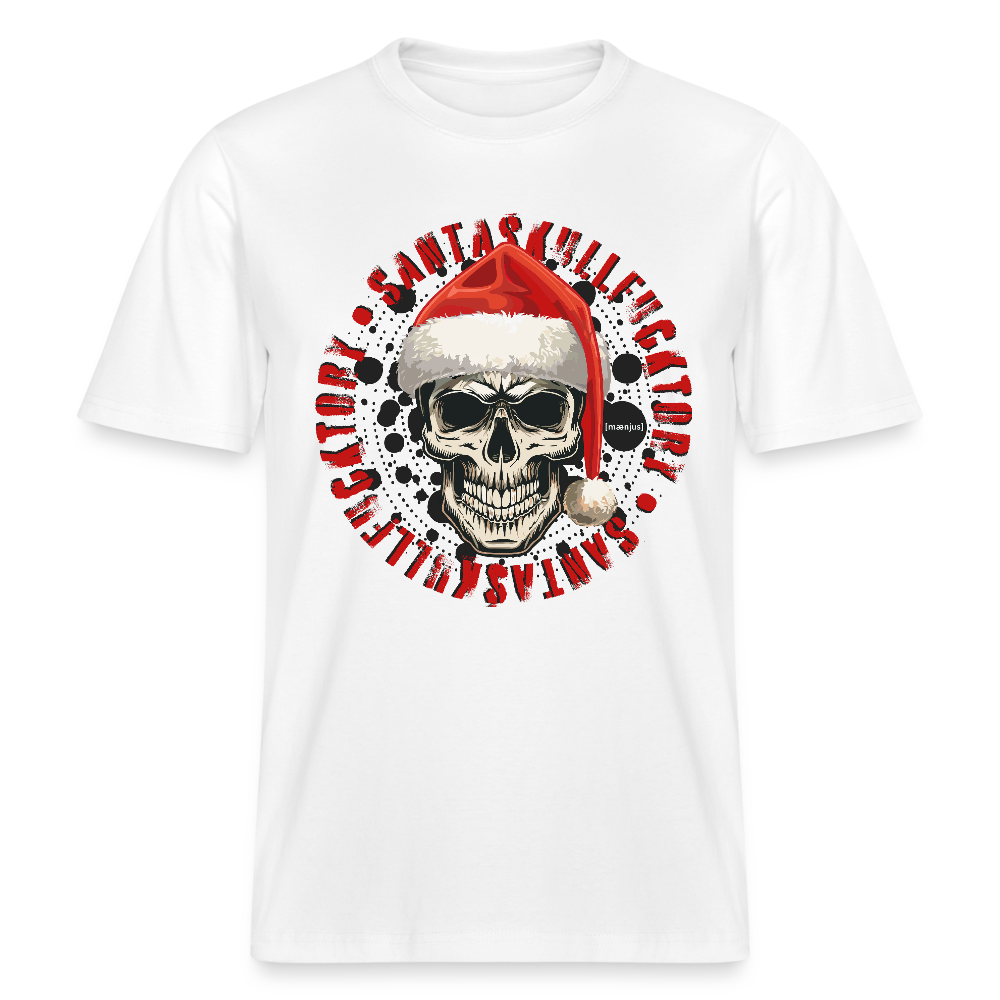 Unisex Bio-T-Shirt mit SANTASKULL FUCKTORY PRINT - Weiß