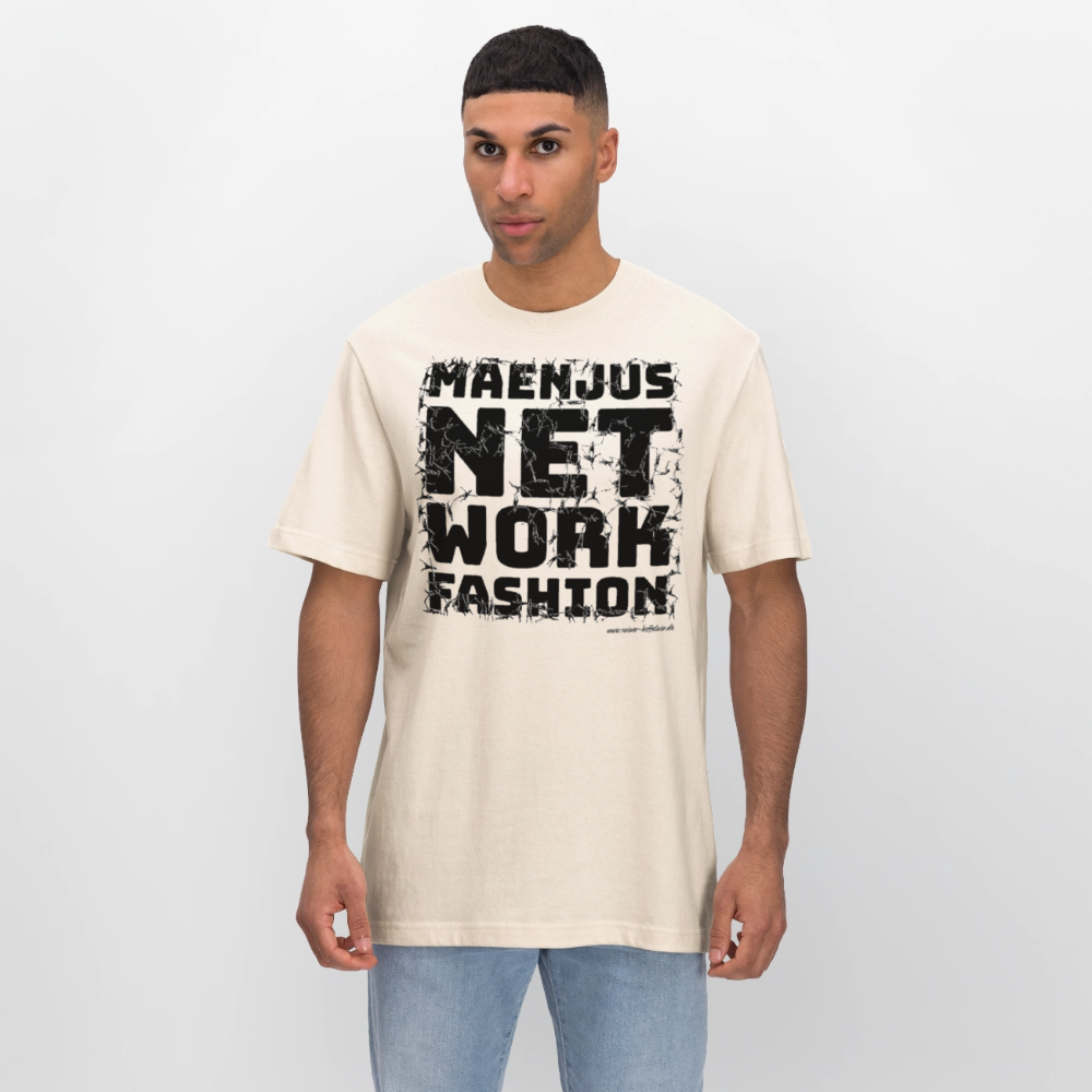 Unisex Bio-T-Shirt mit MAENJUS NETWORK FASHION PRINT - Naturweiß 