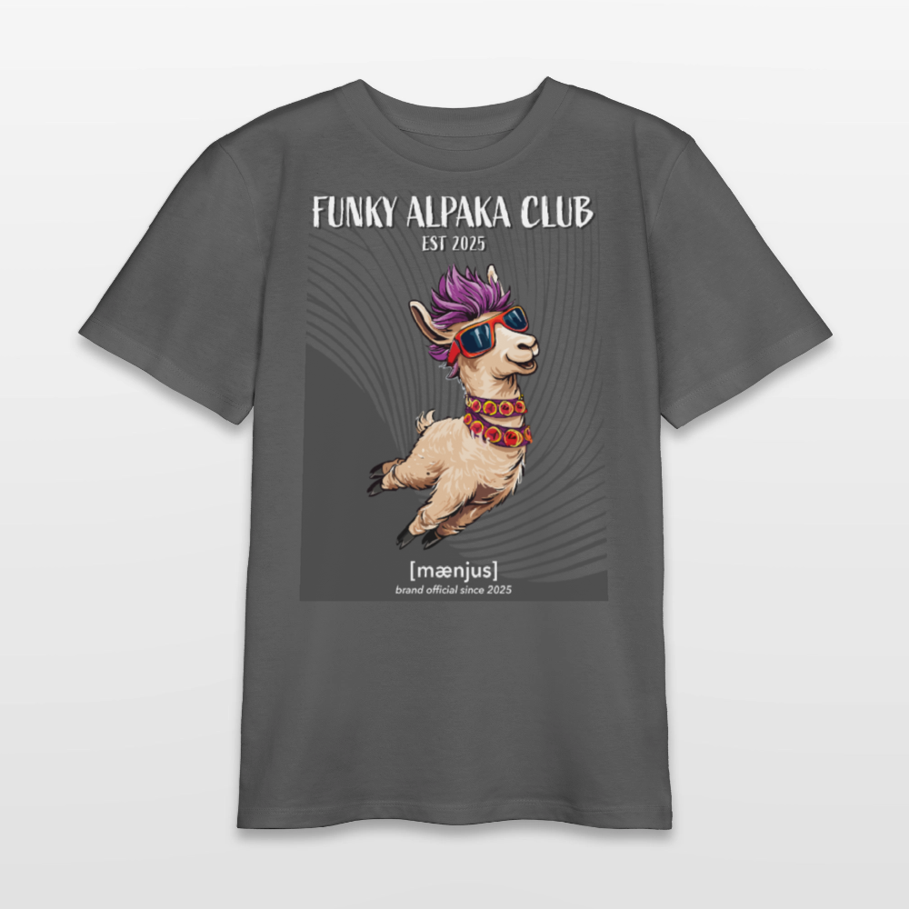 MNJS TEENS Bio T-Shirt mit FUNKY ALPAKA CLUB PRINT - Anthrazit