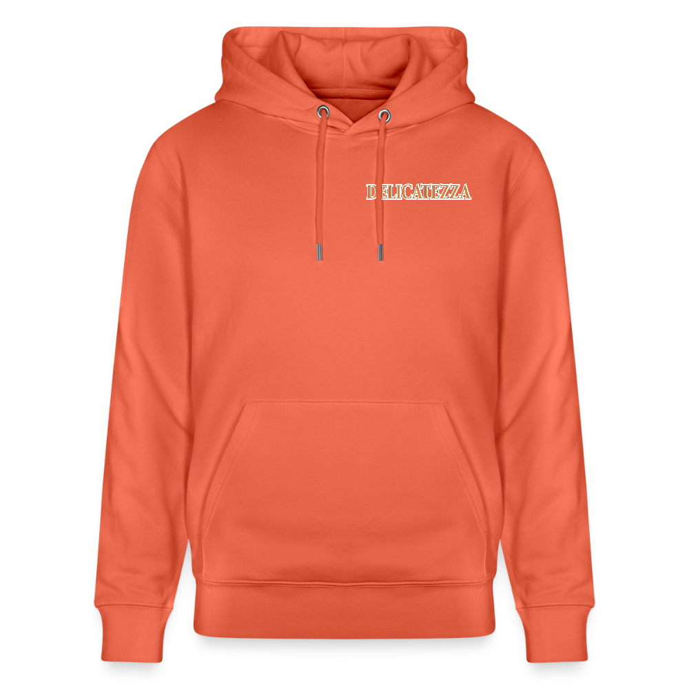 Unisex Hoodie mit DELICATEZZA SARDINE PRINT Vorder- und Rückseite - Hellrot