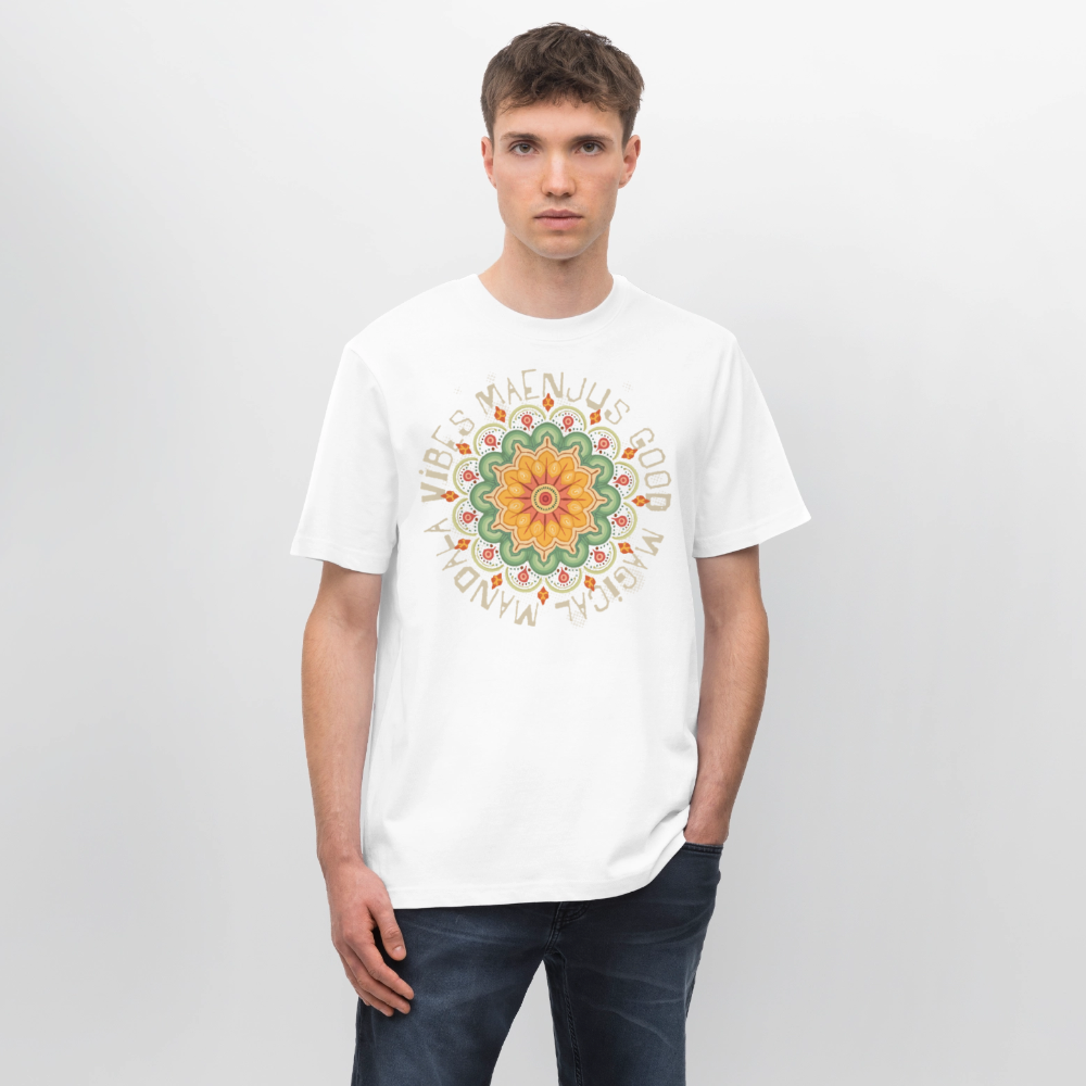 Unisex Bio-T-Shirt mit MANDALA VIBES PRINT - Weiß
