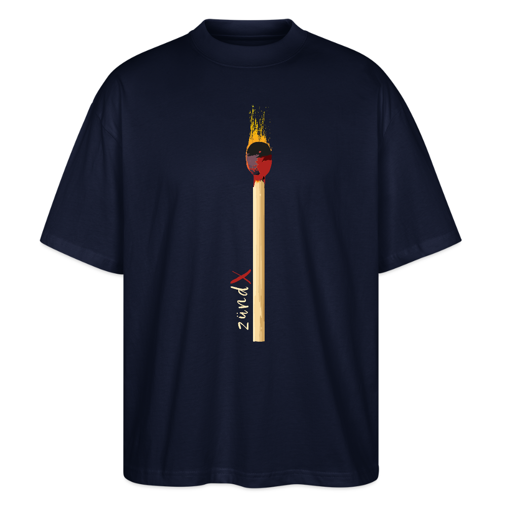 Oversized Unisex T-Shirt mit ZÜNDX PRINT - Navy