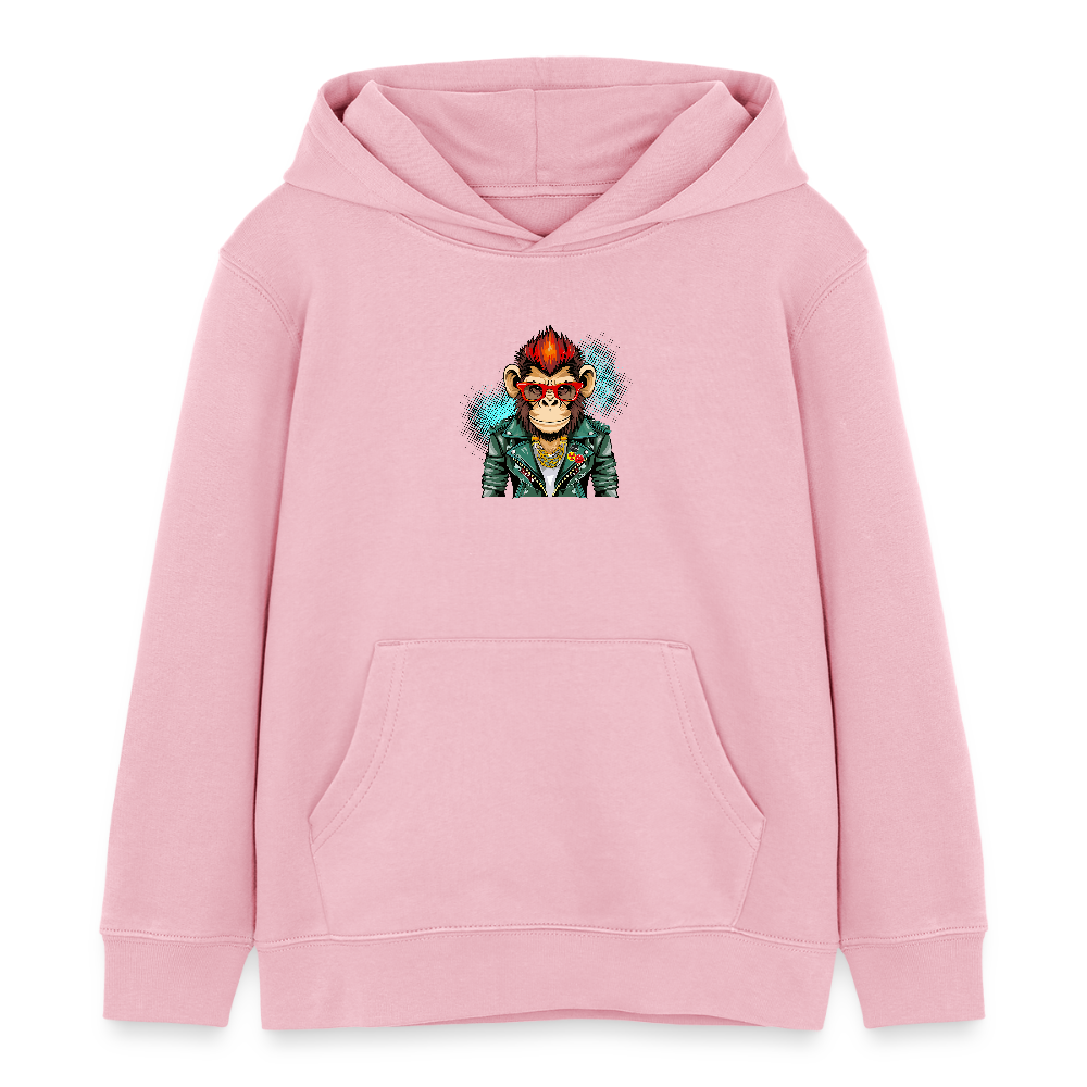 MNJS KIDS Bio-Hoodie mit MONKEY PRINT - Hellrosa