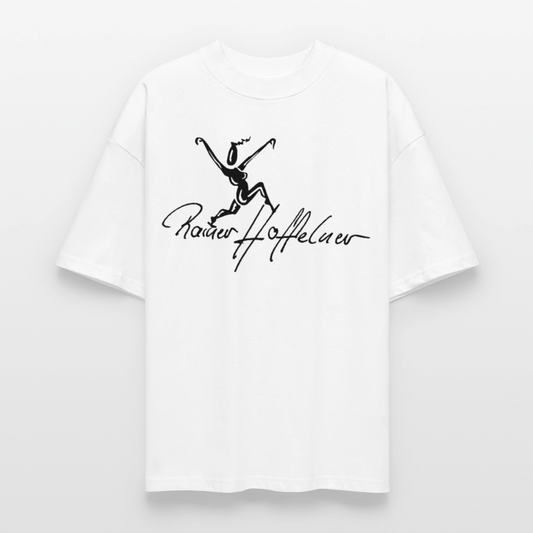 Oversized Unisex T-Shirt mit TUSCHEWEIBCHEN PRINT - Weiß