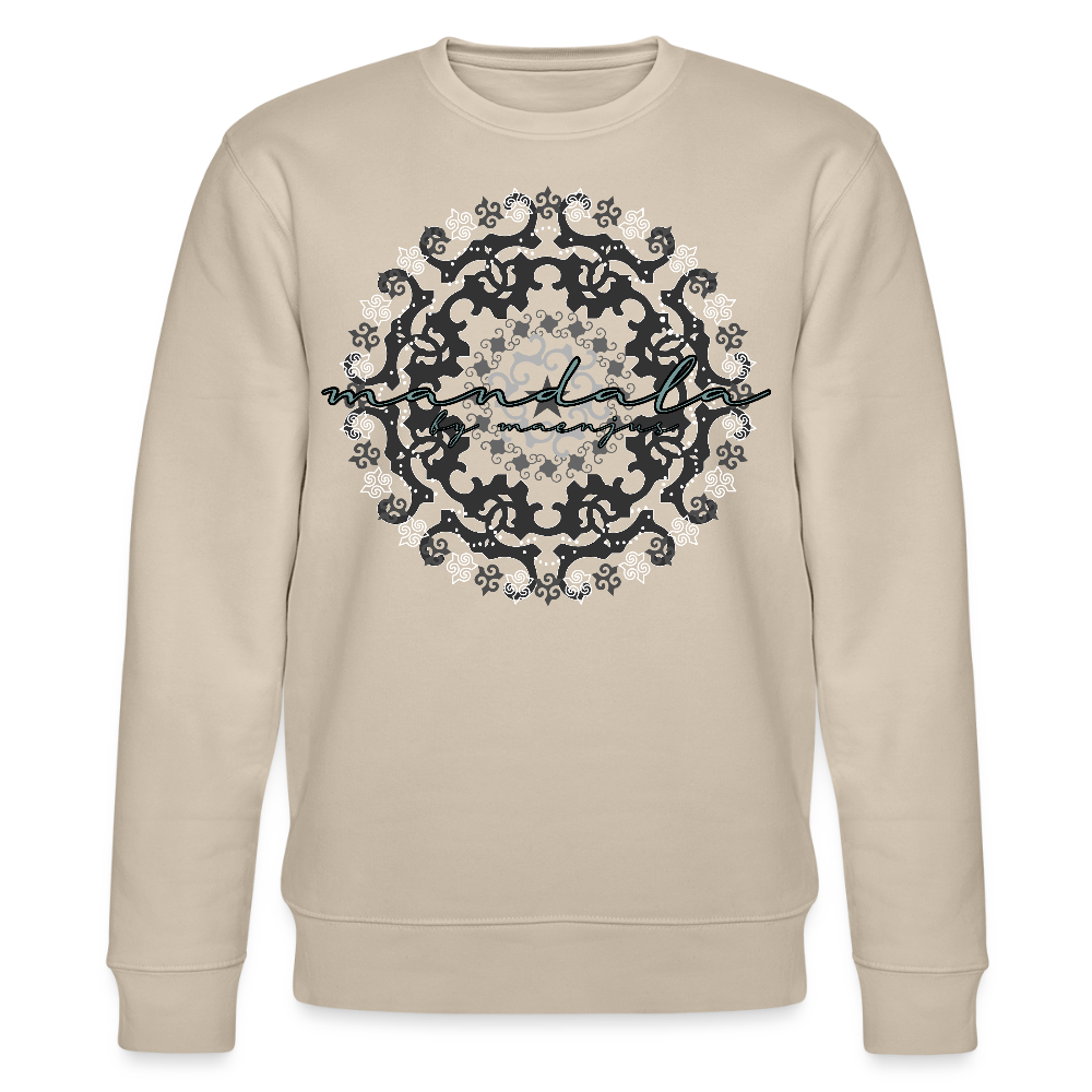 Unisex Bio-Sweatshirt mit BLACK MANDALA PRINT - Beige