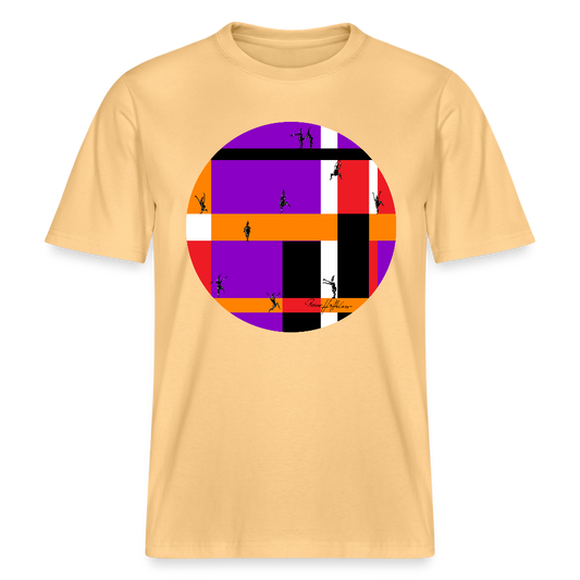 Relaxed Fit Unisex Bio-T-Shirt mit DYNAMIC FIELDS PRINT - Hellgelb