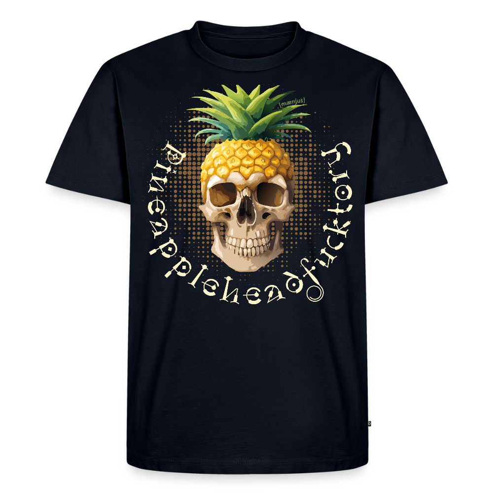 Männer Premium T-Shirt mit PINEAPPLEHEAD SKULL PRINT - Navy