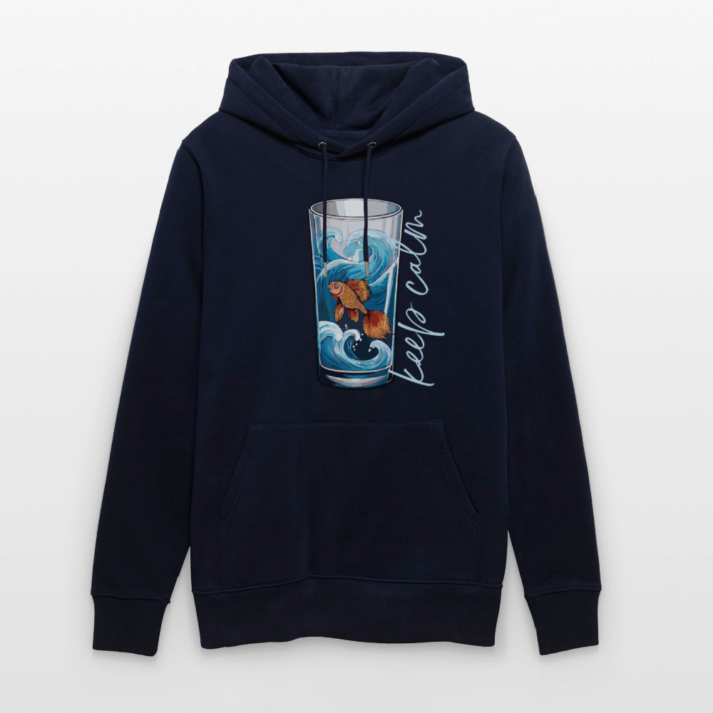 Unisex Bio-Hoodie mit KEEP CALM PRINT - Navy
